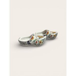 Vintage Hand-Painted‎ Dutch Wooden Clogs 
Holland Windmill Design